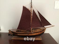 Vintage Mid-Century Dutch Botter Boat Model