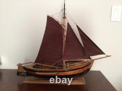 Vintage Mid-Century Dutch Botter Boat Model