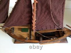 Vintage Mid-Century Dutch Botter Boat Model