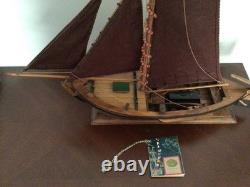Vintage Mid-Century Dutch Botter Boat Model