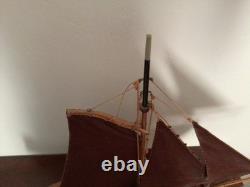 Vintage Mid-Century Dutch Botter Boat Model