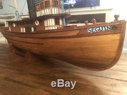 Vintage Midwest Products Electric Seguin Steamer Tugboat Wood Model Boat