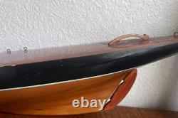 Vintage Model 35 Inch Wood Wooden Yacht Sailboat Boat