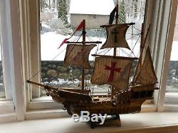 Vintage Model Boat Santa Maria 1492 17.5 x 20