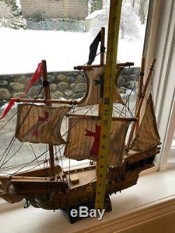 Vintage Model Boat Santa Maria 1492 17.5 x 20