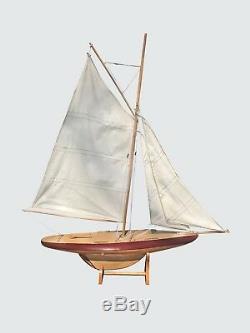 Vintage Model Pond Boat Sloop Sailing Boat Nautical Maritime