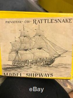 Vintage Model Shipways Rattlesnake 1781 Wooden Ship Boat Model Kit New NIB