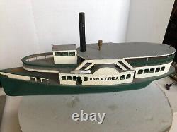 Vintage ONNalinda Wooden Model boat 24 long in great condition