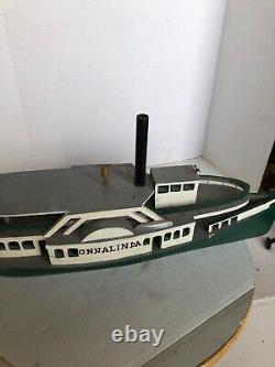 Vintage ONNalinda Wooden Model boat 24 long in great condition