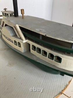 Vintage ONNalinda Wooden Model boat 24 long in great condition