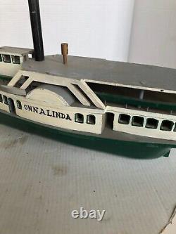 Vintage ONNalinda Wooden Model boat 24 long in great condition
