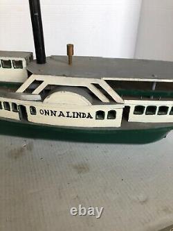 Vintage ONNalinda Wooden Model boat 24 long in great condition