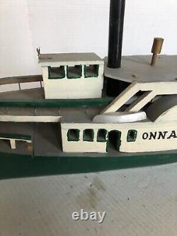 Vintage ONNalinda Wooden Model boat 24 long in great condition