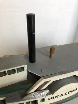 Vintage ONNalinda Wooden Model boat 24 long in great condition