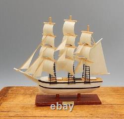 Vintage OOAK Gillick Full Rigged Model Ship Artisan Dollhouse Miniature 112