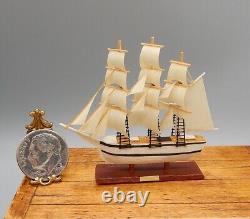Vintage OOAK Gillick Full Rigged Model Ship Artisan Dollhouse Miniature 112