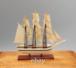 Vintage OOAK Gillick Full Rigged Model Ship Artisan Dollhouse Miniature 112