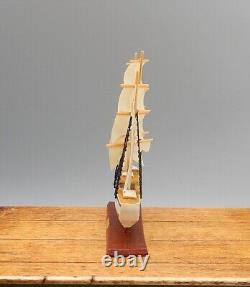 Vintage OOAK Gillick Full Rigged Model Ship Artisan Dollhouse Miniature 112