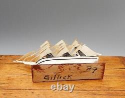Vintage OOAK Gillick Full Rigged Model Ship Artisan Dollhouse Miniature 112