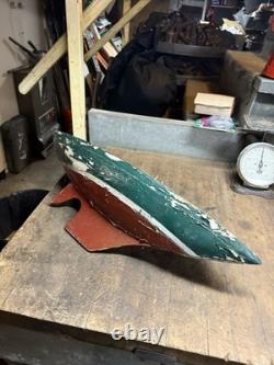 Vintage Old Rare Hand Made Folk Art Scale Model Wood Pond Sail Boat Ship Toy USA