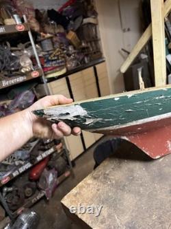 Vintage Old Rare Hand Made Folk Art Scale Model Wood Pond Sail Boat Ship Toy USA