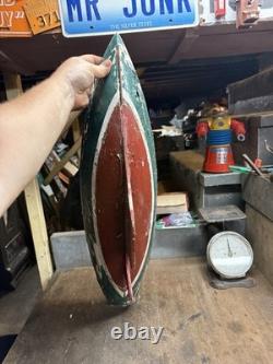Vintage Old Rare Hand Made Folk Art Scale Model Wood Pond Sail Boat Ship Toy USA