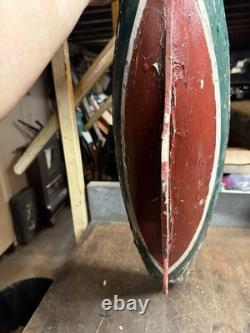 Vintage Old Rare Hand Made Folk Art Scale Model Wood Pond Sail Boat Ship Toy USA