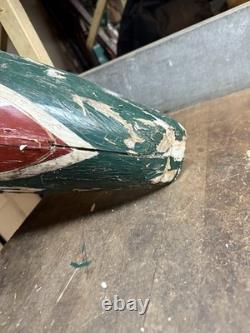 Vintage Old Rare Hand Made Folk Art Scale Model Wood Pond Sail Boat Ship Toy USA