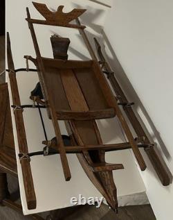 Vintage Outrigger Canoe Boat Replica Scandinavian Norwegian 38 Wooden Model