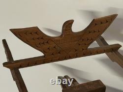 Vintage Outrigger Canoe Boat Replica Scandinavian Norwegian 38 Wooden Model