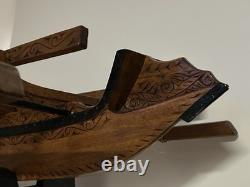 Vintage Outrigger Canoe Boat Replica Scandinavian Norwegian 38 Wooden Model