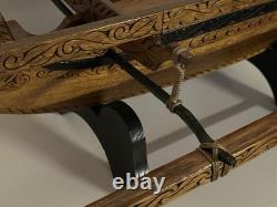 Vintage Outrigger Canoe Boat Replica Scandinavian Norwegian 38 Wooden Model