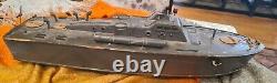 Vintage PT Torpedo Boat WWII 27 Wooden Wood Construction Model