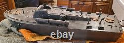 Vintage PT Torpedo Boat WWII 27 Wooden Wood Construction Model