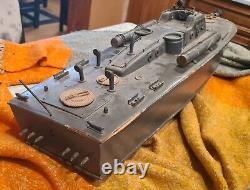 Vintage PT Torpedo Boat WWII 27 Wooden Wood Construction Model