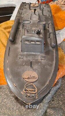 Vintage PT Torpedo Boat WWII 27 Wooden Wood Construction Model