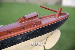 Vintage Pond Yacht Model wood Sailboat 38 Sloop Boat sails antique large