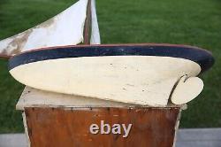 Vintage Pond Yacht Model wood Sailboat 38 Sloop Boat sails antique large