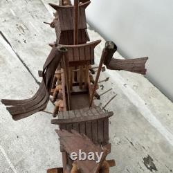 Vintage Rare Chinese Dragon Wugongchuan Model Boat Teakwood