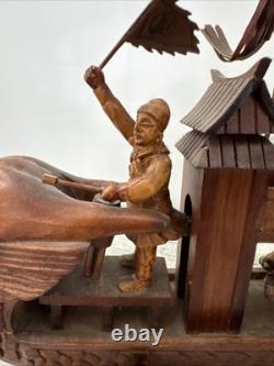 Vintage Rare Chinese Dragon Wugongchuan Model Boat Teakwood