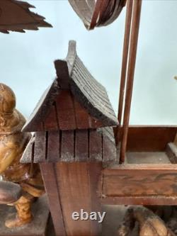 Vintage Rare Chinese Dragon Wugongchuan Model Boat Teakwood