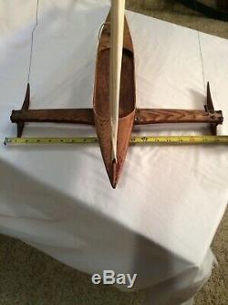 Vintage Rare Handcrafted Pond Ice Sail Boat model WithRigging 29Long X 35 Tall