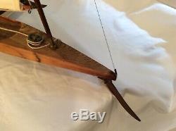 Vintage Rare Handcrafted Pond Ice Sail Boat model WithRigging 29Long X 35 Tall