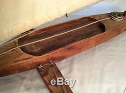 Vintage Rare Handcrafted Pond Ice Sail Boat model WithRigging 29Long X 35 Tall