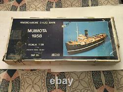 Vintage Rare MUIMOTA 1958 Scale 125 Wood Model Ship Kit made in Italy NOS