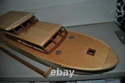 Vintage Rc 63' Motor Yacht Partially Built Wood Model Boat From A Sterling Kit