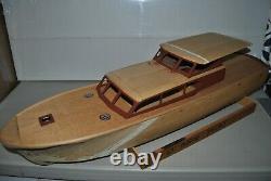 Vintage Rc 63' Motor Yacht Partially Built Wood Model Boat From A Sterling Kit
