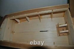 Vintage Rc 63' Motor Yacht Partially Built Wood Model Boat From A Sterling Kit