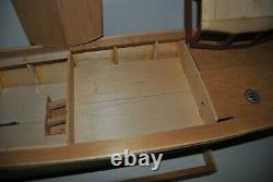 Vintage Rc 63' Motor Yacht Partially Built Wood Model Boat From A Sterling Kit