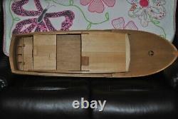Vintage Rc Corvette Large Partially Built Wood Model Boat From A Sterling Kit